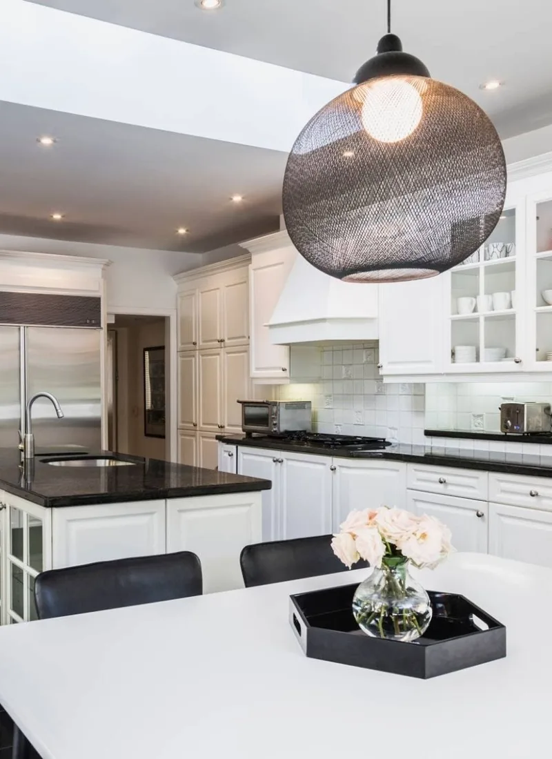 Bright white kitchen cleaned by Karina’s Cleaning in Seattle